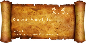 Keczer Vaszilia névjegykártya